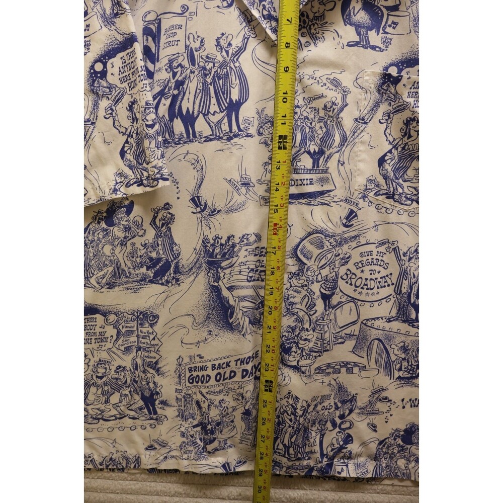 Vintage Hawaii ID Classic Cartoon Aloha Hawaiian Shirt XL Turtle Blue Flaw - Picture 6 of 7
